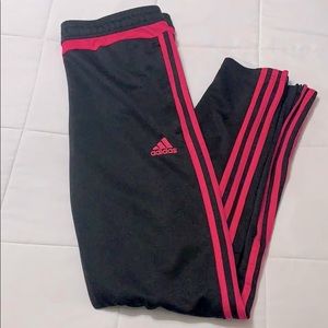 pink striped adidas pants